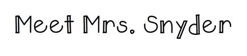 Meet Mrs. Snyder 